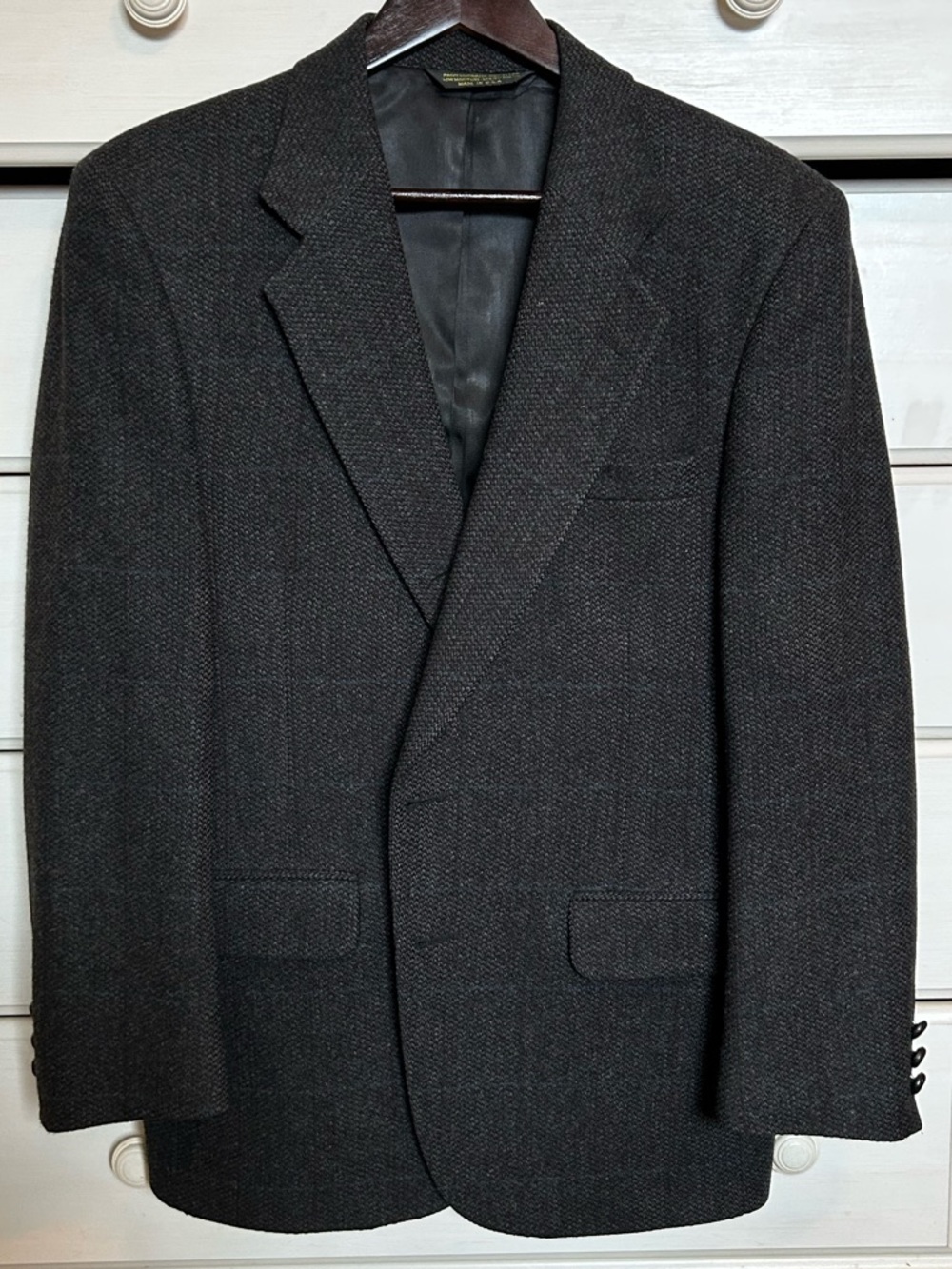 Adams Charcoal Gray Herringbone Sport Coat